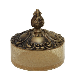 Баночка низкая, H13 см. с крышкой, стекло/бронза Migliore Elisabetta