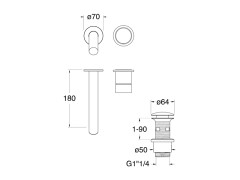 Наружные части настенного смесителя для раковины CRISTINA SX SX25728