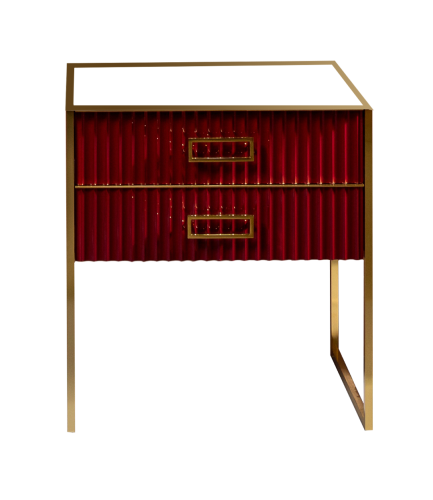 Тумба MONACO 80см h74см бордо глянец + золото под раковину чашу