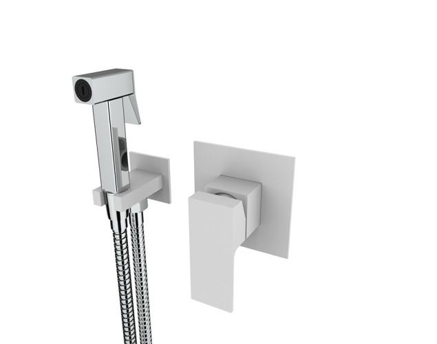 393553-F Комплект скрыт. монтажа для биде квадрат. (БЕЛЫЙ) ViEiR  (10/1шт)