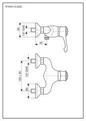 Emmevi Tiffany, однорычажный смеситель для душа без ручного душа, цвет черный-хром