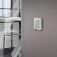 Сенсорный выключатель двухклавишный с подсветкой 1000 Вт серебряный W4520006