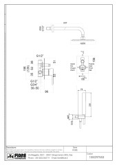Fiore Kube, душевой комплект на 2 потребителя: с квадратным верхним душем 20х20 см и кронштейном 35 см, цвет хром
