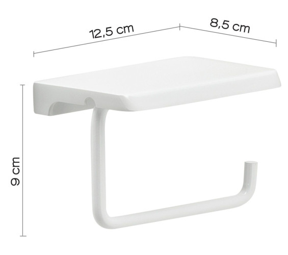 Gedy, бумагодержатель с плоской крышкой - площадкой под телефон, цвет белый