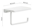 Gedy, бумагодержатель с плоской крышкой - площадкой под телефон, цвет белый