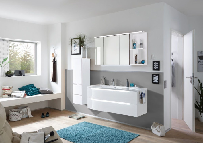 Комплект мебели Puris Purefaction, 1200 мм правый, цвет белый высокоглянцевый