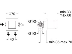 Полный комплект скрытого смесителя для душа CRISTINA TABULA TA68346