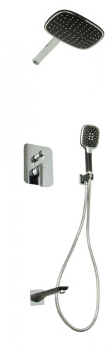 21065-C Встроенный смес для душа с 3-функ. (черный+хром) "GANZER"  (5/1шт)