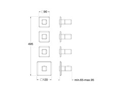 Наружный комплект для термостатического смесителя CRISTINA Thermostatic external parts IT77352