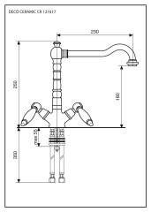 Emmevi Deco Ceramic, смеситель для кухни, цвет золото