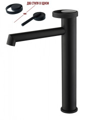 19112-C Смеситель од. для раковины-чаши (ЧЕРНЫЙ) GANZER (10/1шт)