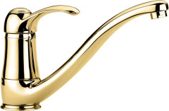 Emmevi Harmony, однорычажный кухонный смеситель с поворотным изливом (излив 22 см), без донного клапана, цвет золото