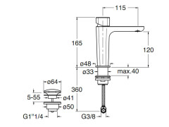 Смеситель для раковины CRISTINA KING KG22051