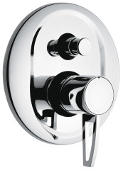 Emmevi Minu, однорычажный встраиваемый смеситель для душа, ручка со стержнем, с дивертером на 2 выхода, цвет хром