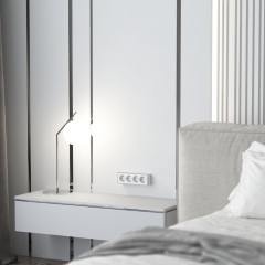 Розетка четверная с заземлением и шторками Gallant белая W5072210