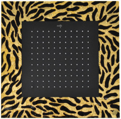 Graffio Laguna, квадратная потолочная душевая головка антикальковая 40см, цвет золото-Alga Nera base mat oro