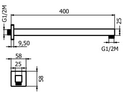 Настенное крепление верхнего душа Plumberia Selection SAQ3122CR