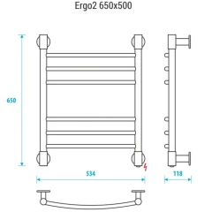 Полотенцесушитель Электрич. Energy ERGO2 1050/500 84W