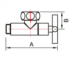 ВЕНТИЛЬ ЗАПОРНЫЙ УГЛОВОЙ КРЕСТ  1&quot; x 1/2&quot;  г/ш SMT8741SCH0410/2C