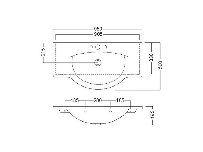 Раковина подвесная\встраиваемая HATRIA SOPHIE  Y0HC01