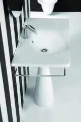 Neroceramica Libera, раковина с пьедесталом 90х50 см + полотенцедержатель, цвет белый