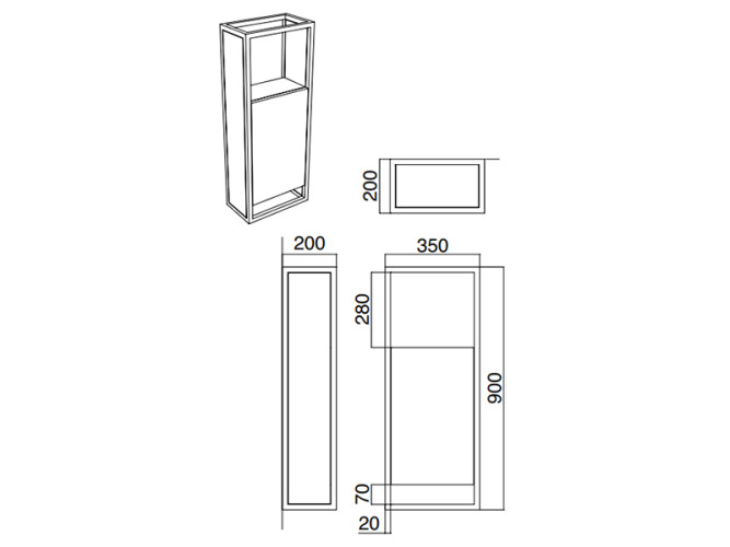 Держатель раковины навесной Scarabeo FRAME 1839/BS/88
