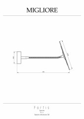 Зеркало оптическое настенное, круглое d 160 mm. без рамки на гибком держателе, золото Migliore FORTIS