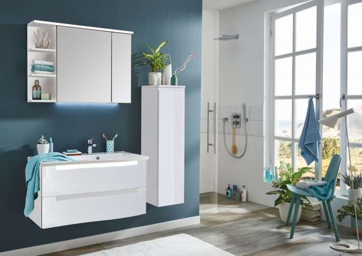 Комплект мебели Puris Purefaction, 900 мм левый, цвет белый высокоглянцевый