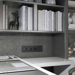 Накладка для двойной розетки Еthernet RJ-45 (черный) W1291108