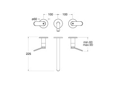 Наружные части настенного смесителя для раковины CRISTINA EAST SIDE ES94351
