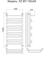 Полотенцесушитель Ника CURVE ЛZ ВП 100/50