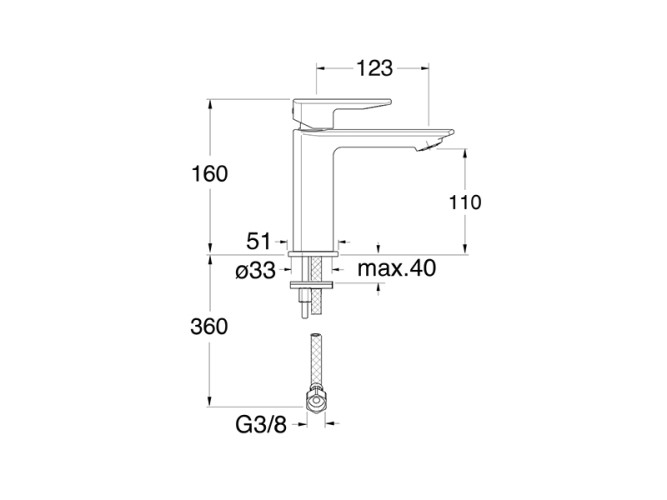 Смеситель для раковины CRISTINA PROFILO PF92051