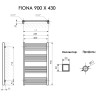 Полотенцесушитель Terma FIONA 900/430 RAL 9005 черный матовый