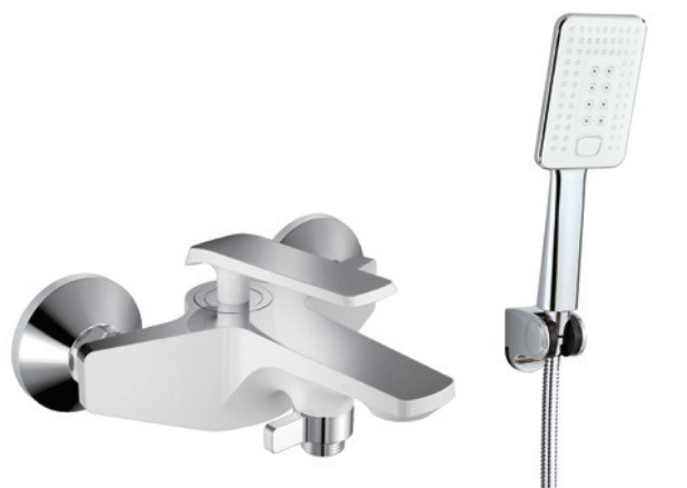 333531-F Смеситель од. для ванны кор. (бел/хром) ViEiR (10/1шт)