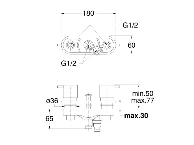 Смеситель на борт ванны CRISTINA TRICOLORE VERDE TV13351