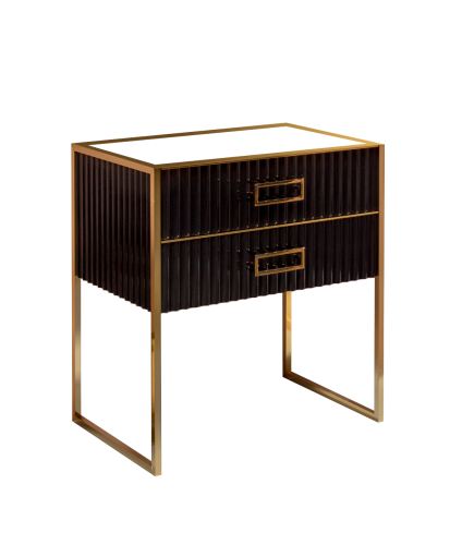 Тумба MONACO 80см h74см черная глянец + золото под раковину чашу