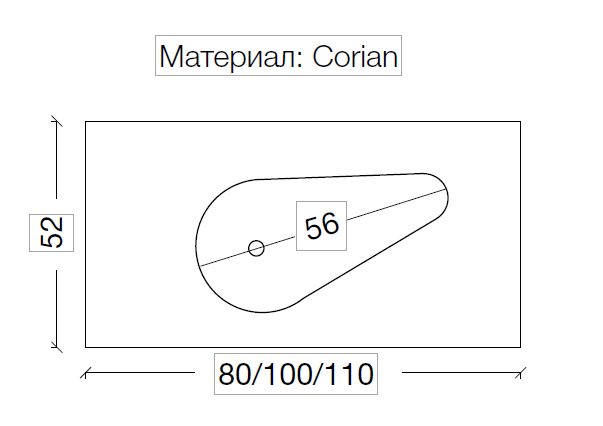 Столешница Corian Drop 81cm