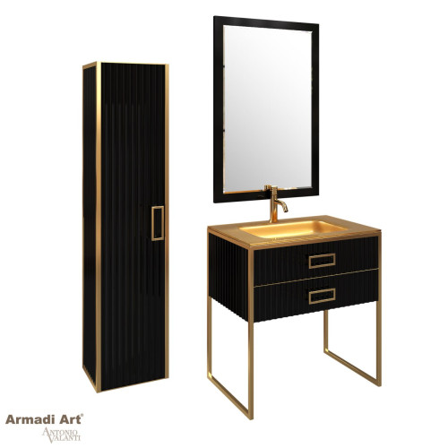 Пенал MONACO черный глянец + золото