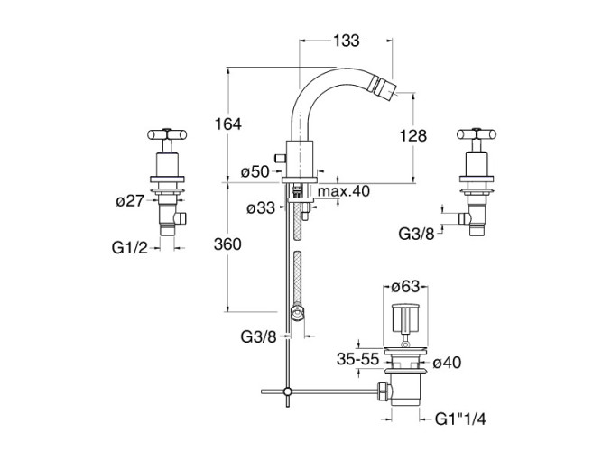 Смеситель для биде CRISTINA EXCLUSIVE EV33051