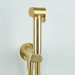Daniel Suvi, комплект гигиенического душа с прогрессивным картриджем, цвет зачищенное золото