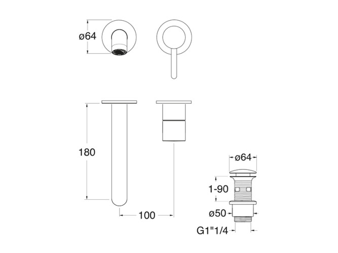 Внешняя часть смесителя для раковины CRISTINA IX IX25728