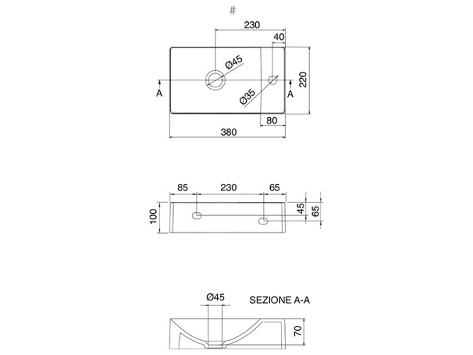 Раковина накладная/ подвесная Scarabeo SOFT-HUNG-CUBE 1502/SFLM
