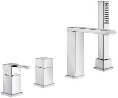 Emmevi Sicily, комплект однорычажного смесителя на борт ванны на 4 отверстия, цвет хром