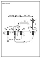 Emmevi Sicily, комплект однорычажного смесителя на борт ванны на 4 отверстия, цвет хром