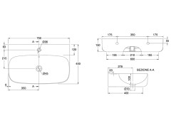Раковина накладная/  подвесная Scarabeo MOON 5508