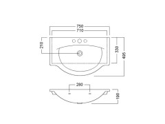Раковина подвесная\встраиваемая HATRIA SOPHIE  Y0FG01