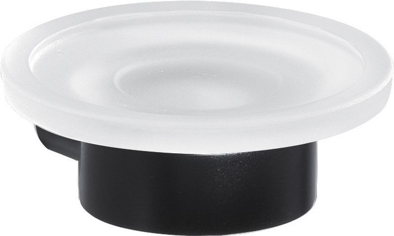 Gedy Pirenei, настенная стеклянная мыльница, цвет черный матовый