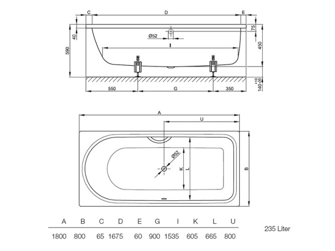 Ванна встраиваемая BETTE BETTEOCEAN 8857-000