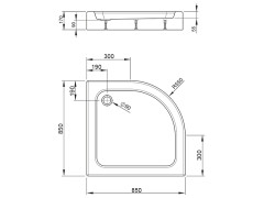 Душевой акриловый поддон RADAWAY LAROS SLA8585-01