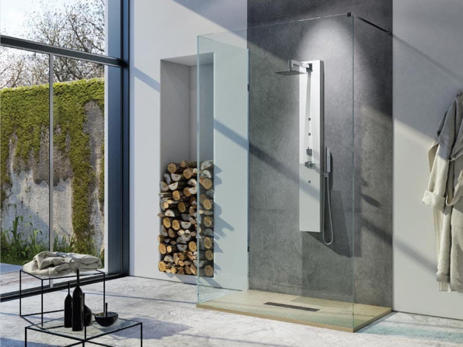 Душевая панель из Luxolid с текстурой RELAX DESIGN ELLE-Q bianco/ardesia